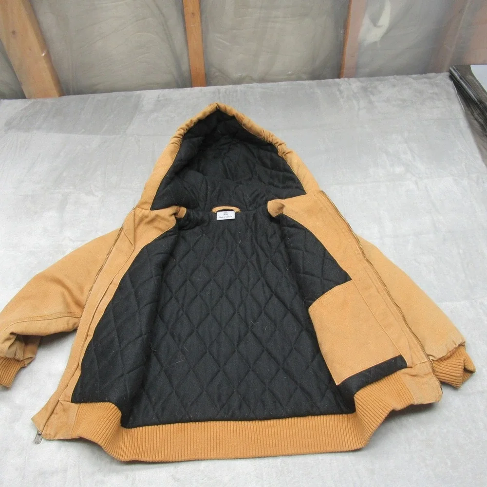 Carhartt Jacket Kids XXS Brown Canvas Hood Insulated Outdoor‎ Winter WARM Canvas